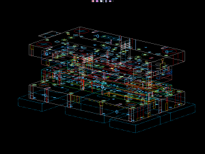 精密プレス金型の全体構造を示すアセンブリ組図
